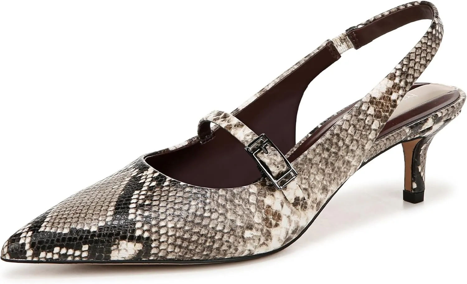 Franco Sarto Women's Khloe Pointed Toe Slingback Kitten Heel Pump