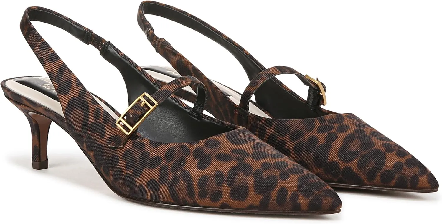 Franco Sarto Women's Khloe Pointed Toe Slingback Kitten Heel Pump