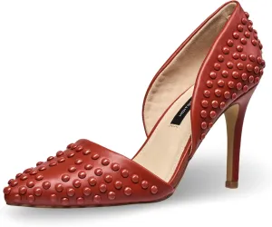 French Connection Forever Women's Pumps High Heels Pointy Closed Toe Slip-On Dress Shoes with Studs