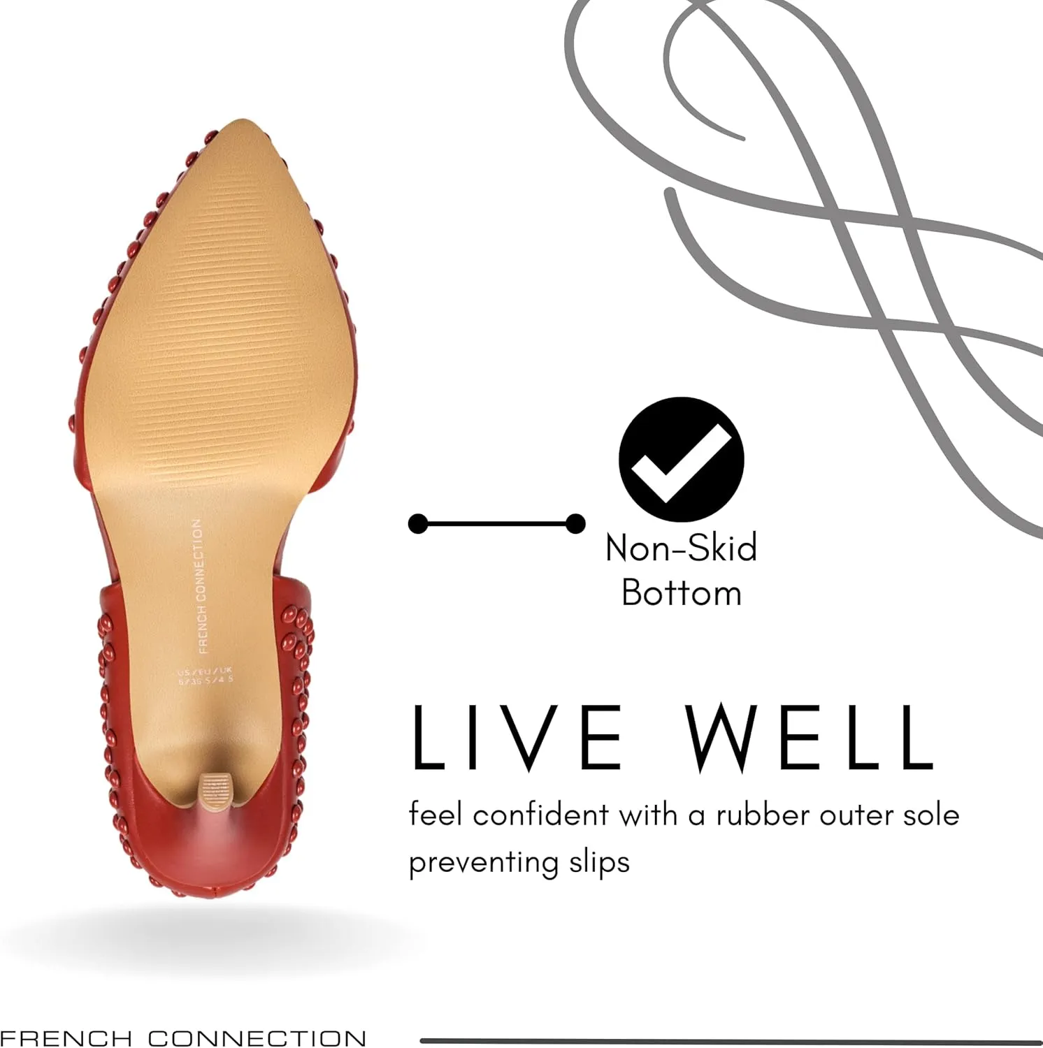 French Connection Forever Women's Pumps High Heels Pointy Closed Toe Slip-On Dress Shoes with Studs