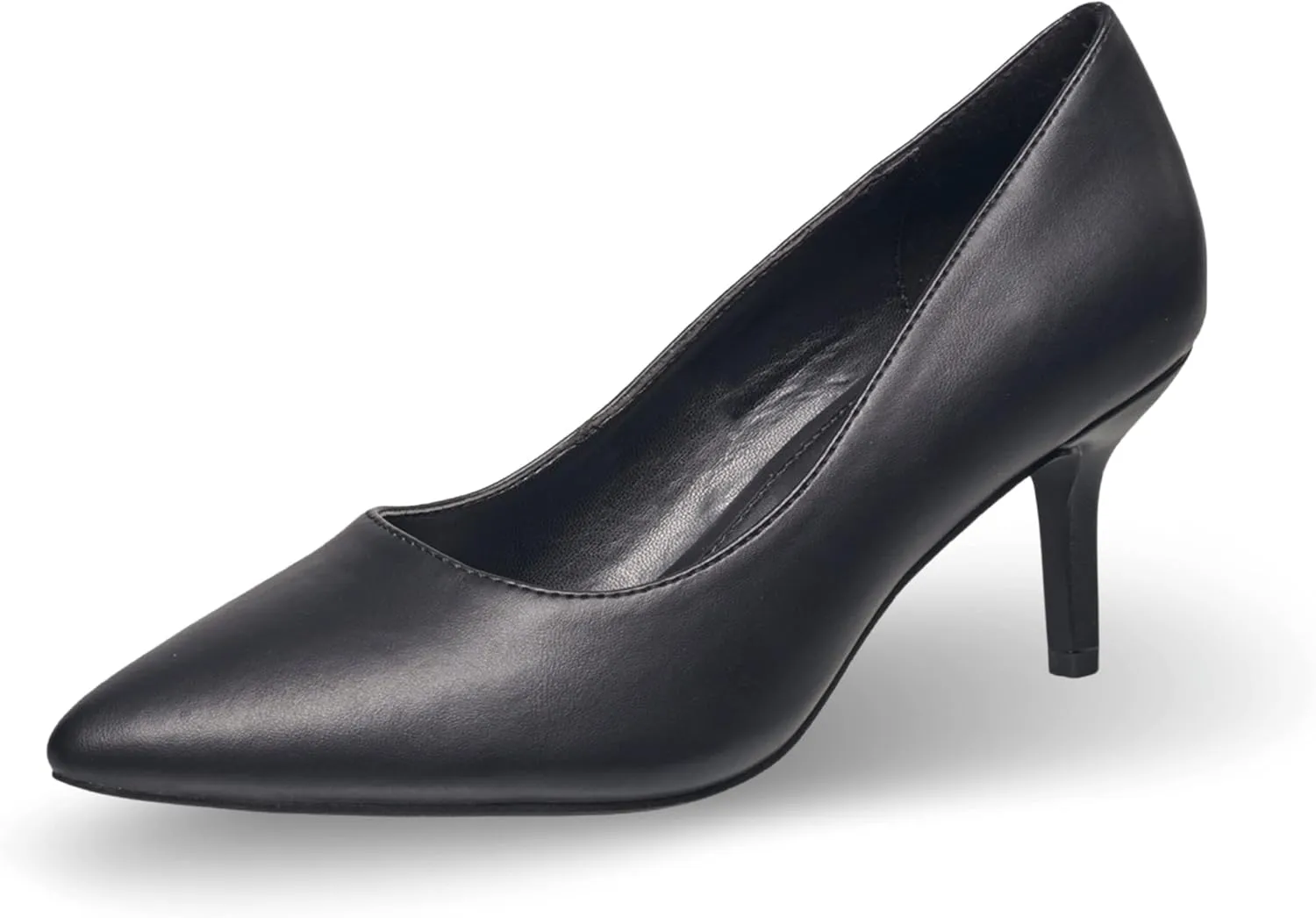 French Connection Kitten Heel Pumps for Women Closed Pointy Toe Slip-On Fashion Work Office Dress Shoes for Women