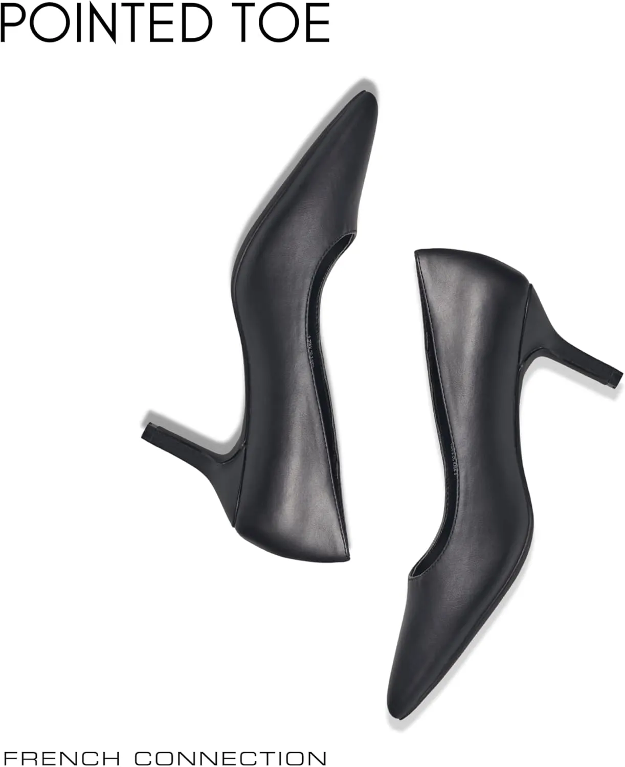 French Connection Kitten Heel Pumps for Women Closed Pointy Toe Slip-On Fashion Work Office Dress Shoes for Women