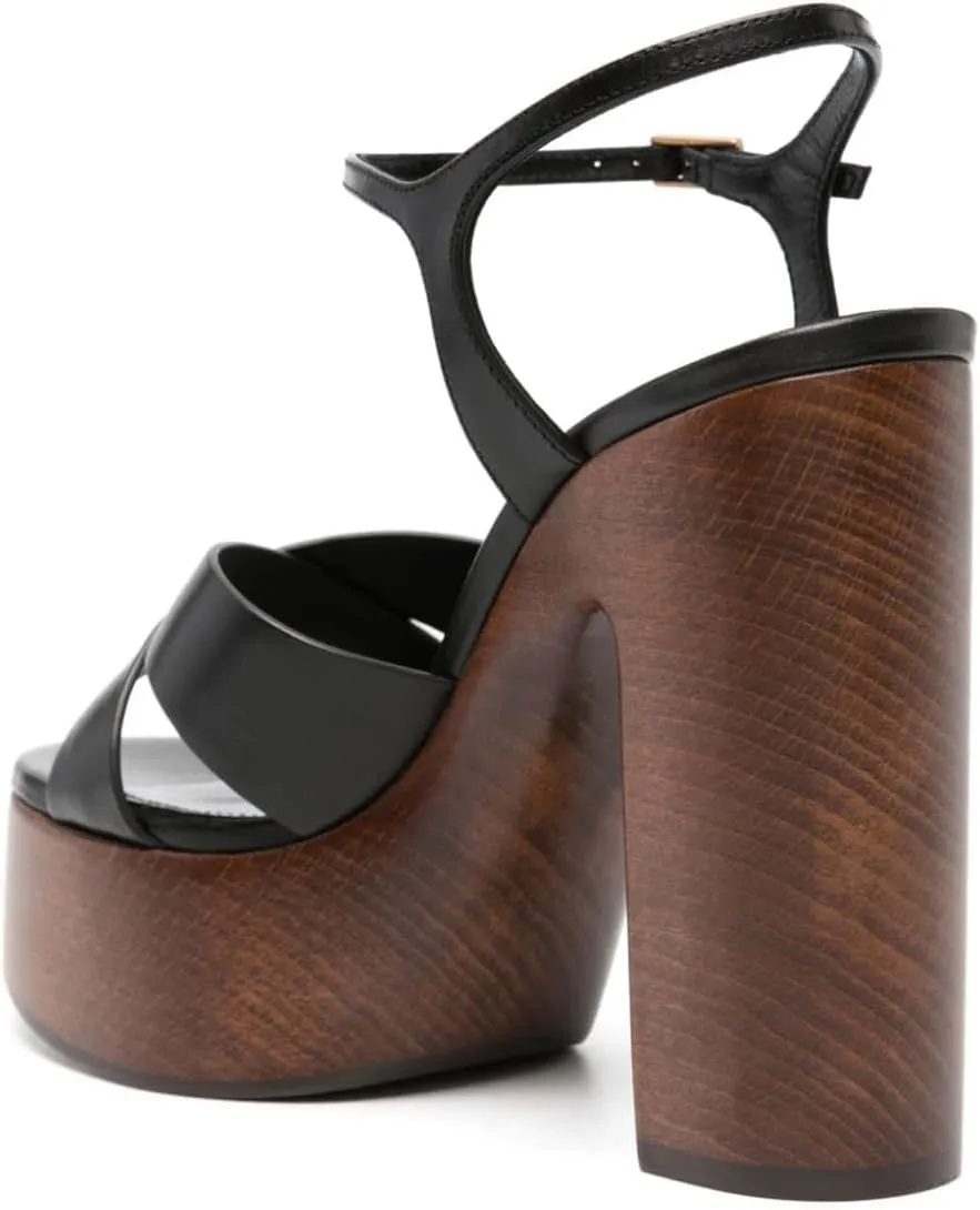 FSJ Women Chunky Block High Heel Platform Open Toe Sandals Ankle Strap Buckle Comfortable Wooden Heel Prom Party Brunch Dress Shoes Size 4-16 US