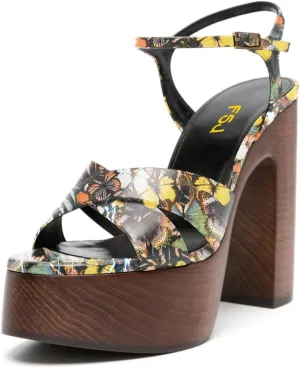 FSJ Women Chunky Block High Heel Platform Open Toe Sandals Ankle Strap Buckle Comfortable Wooden Heel Prom Party Brunch Dress Shoes Size 4-16 US