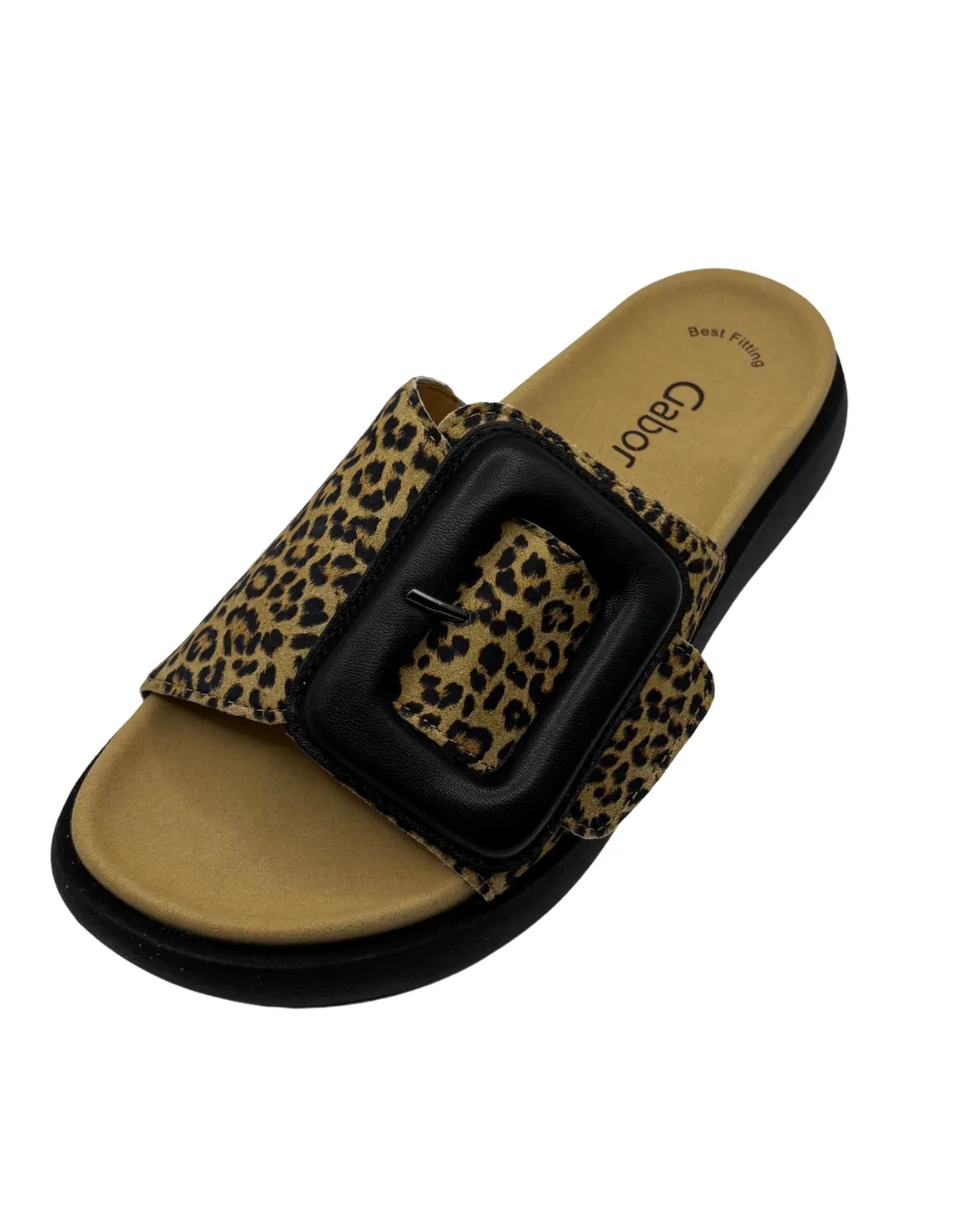 Gabor Leopard Print Slip on Sandal