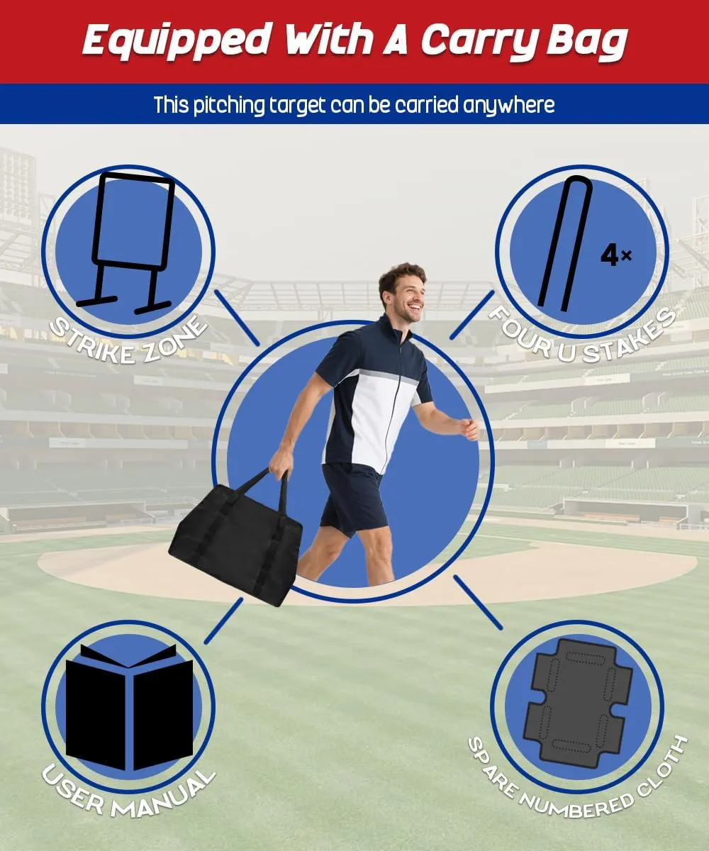 Garbuildman Baseball Strike Zone Target for Plastic Balls, Portable Metal Frame Pitching & Hitting Training Tool for Outdoor