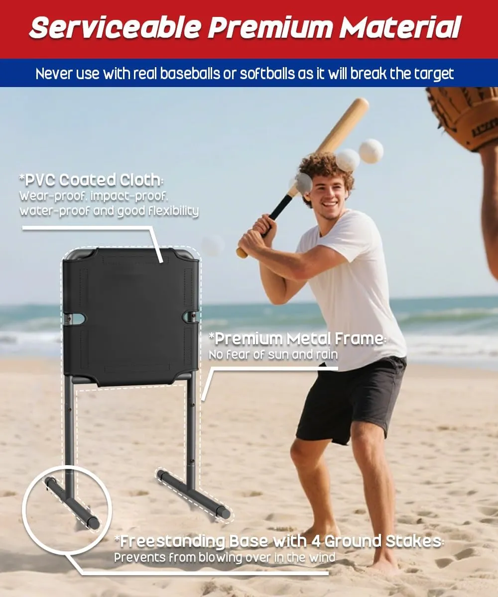 Garbuildman Baseball Strike Zone Target for Plastic Balls, Portable Metal Frame Pitching & Hitting Training Tool for Outdoor