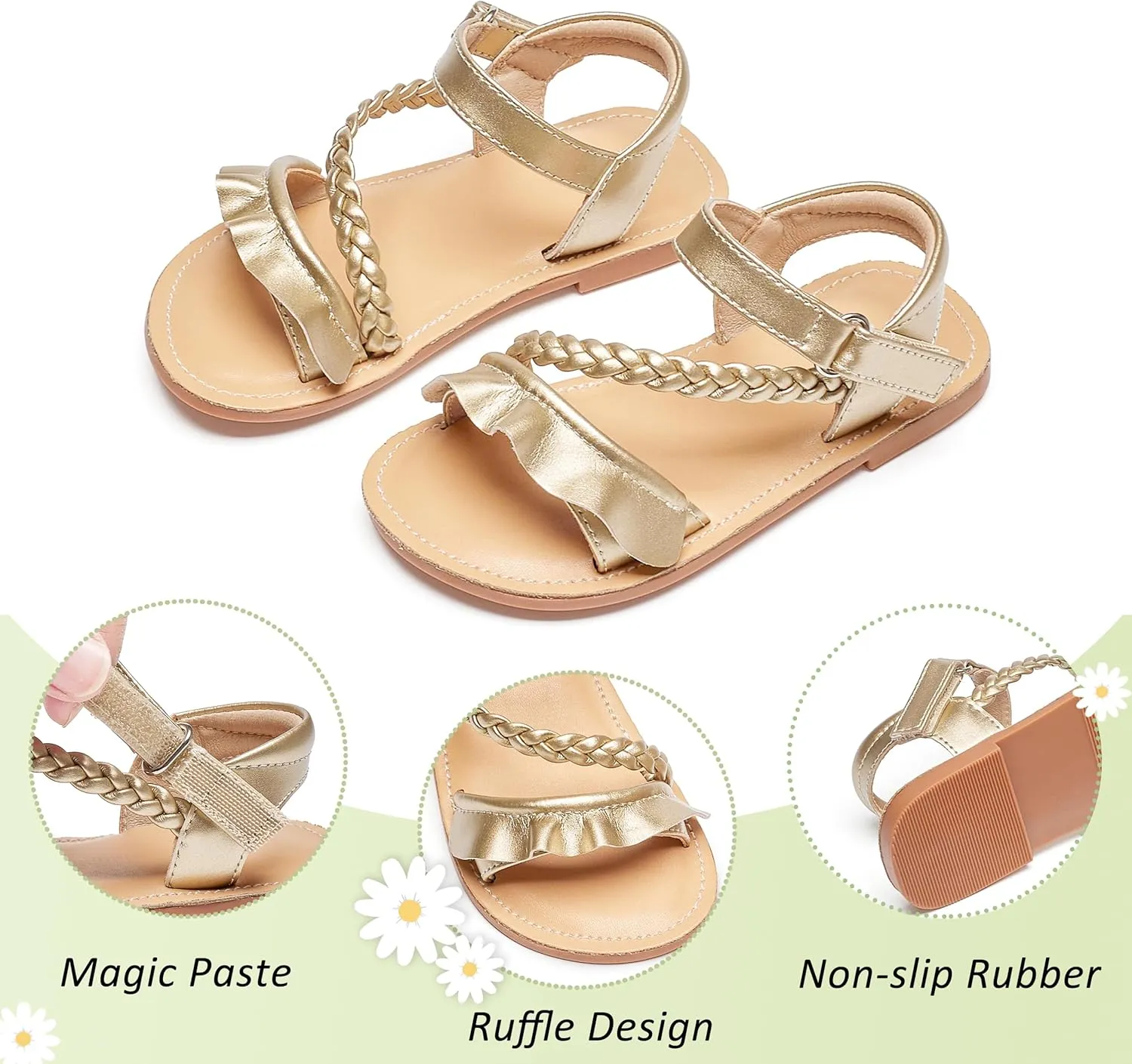 GINFIVE Toddler Girls Sandals Girls Toddler Sandals Little Girls Kids Shoes