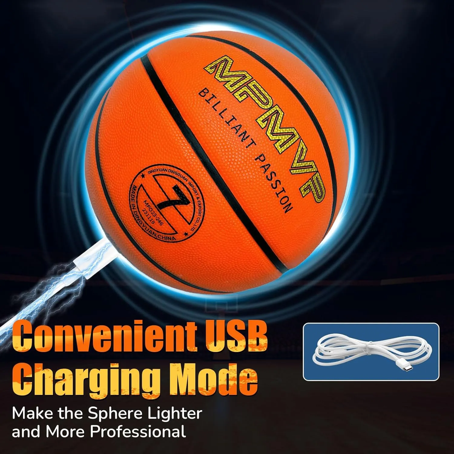 Glow in The Dark Basketball with LED Lights, Indoor/Outdoor Light Up Basketball Gifts for Boys 8-15  Year Old, Teens Gift Ideas