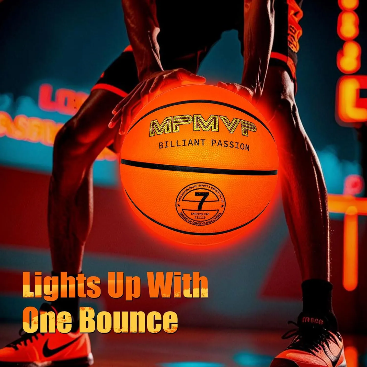 Glow in The Dark Basketball with LED Lights, Indoor/Outdoor Light Up Basketball Gifts for Boys 8-15  Year Old, Teens Gift Ideas