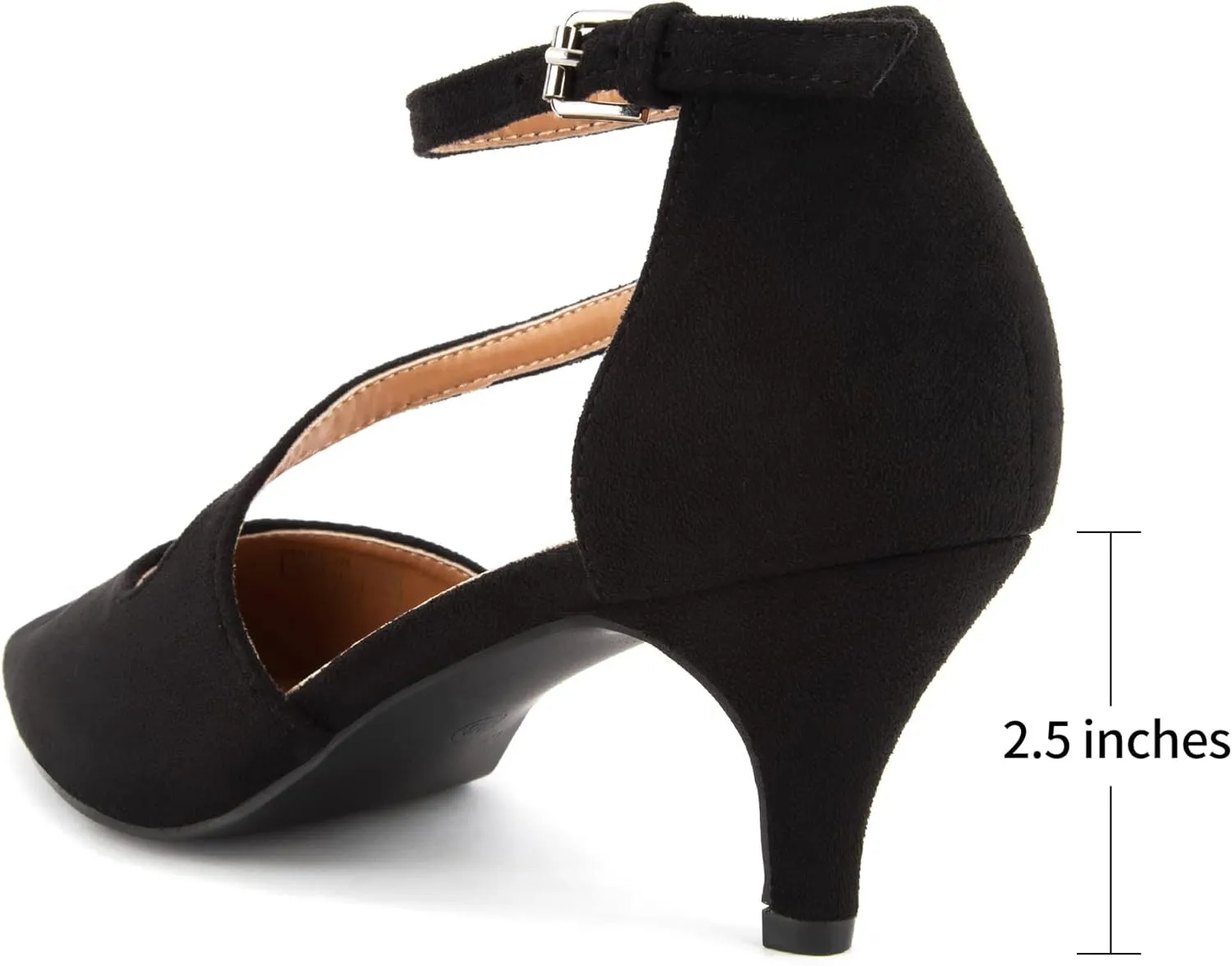 Greatonu Women's Low Heel Pumps Pointed Toe Bridal Wedding Party Kitten Heel Pump Shoes
