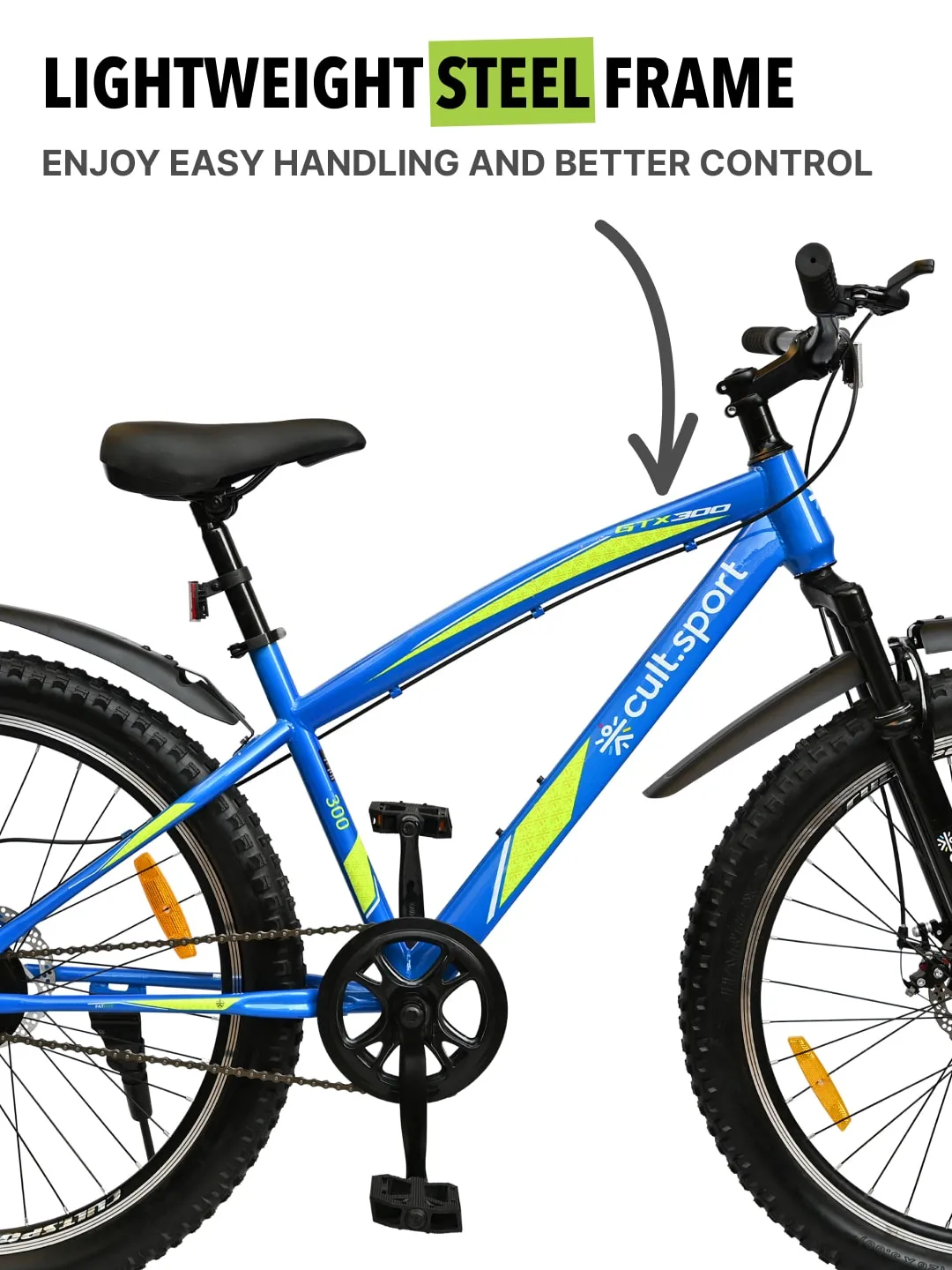 GTX30026TBLUE Steel Single Speed 26 inch Mountain Cycle, Front Suspension, Double Wall Rim, Free Trainer Sessions and Cycling Event