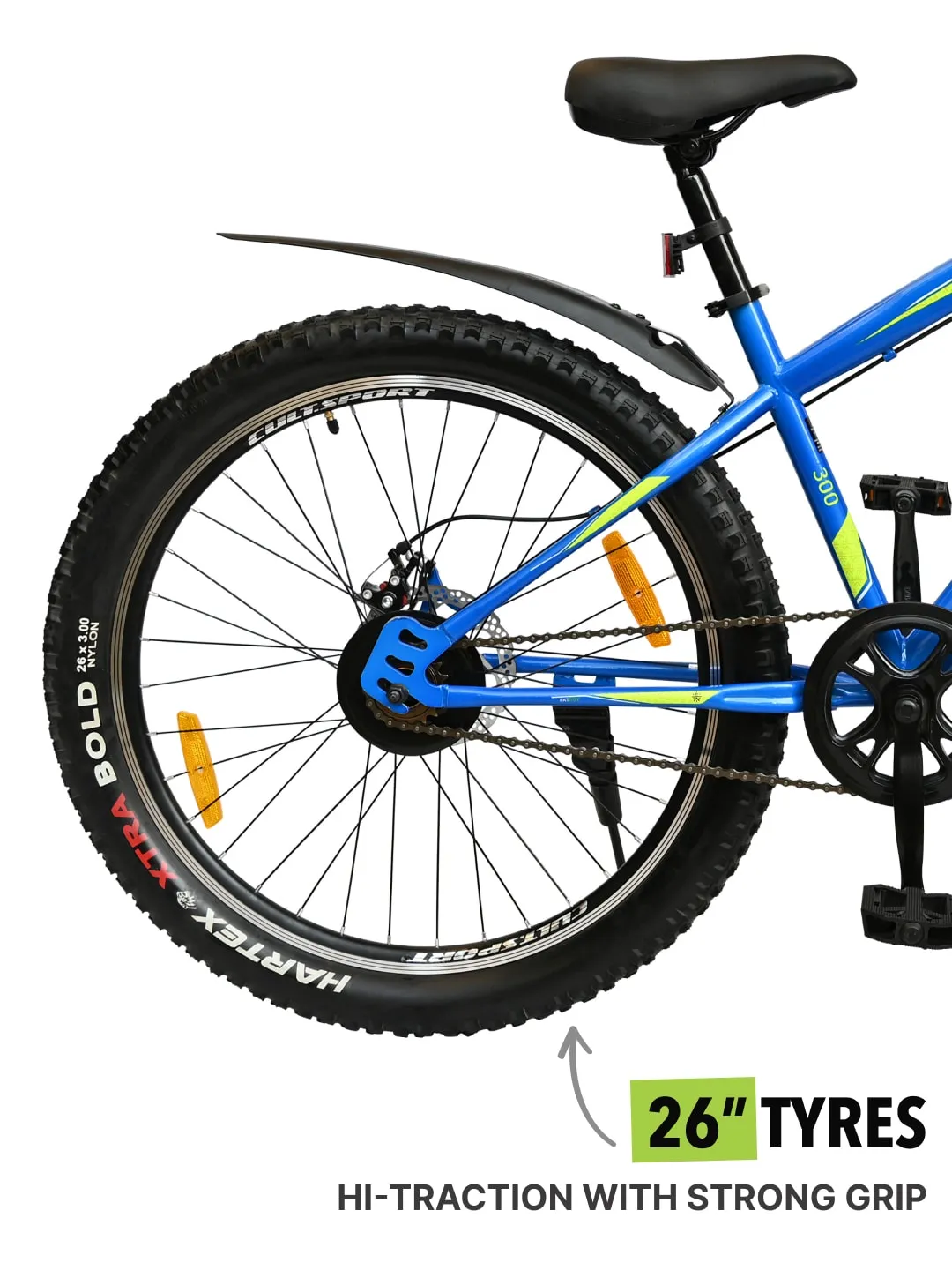 GTX30026TBLUE Steel Single Speed 26 inch Mountain Cycle, Front Suspension, Double Wall Rim, Free Trainer Sessions and Cycling Event