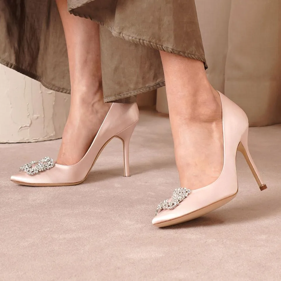 Hangisi 105 light pink satin pumps