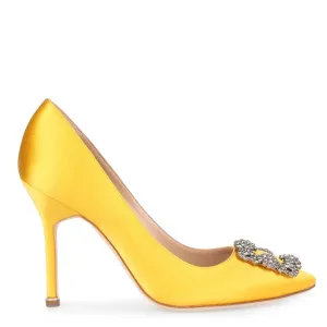Hangisi 105 yellow satin pump