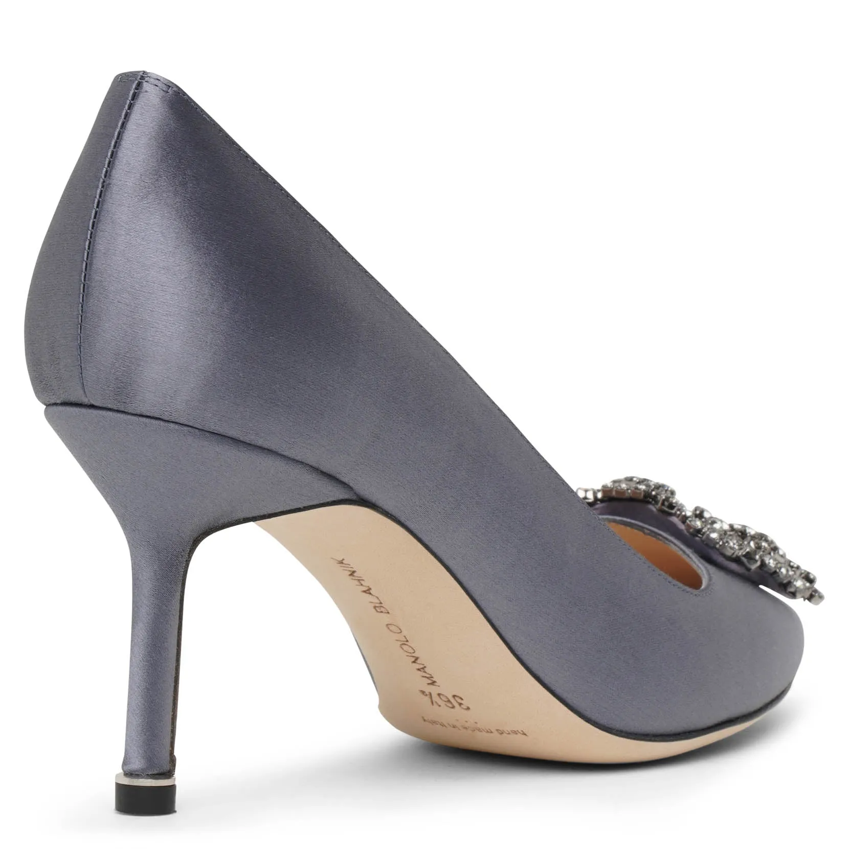Hangisi 70 grey satin pumps