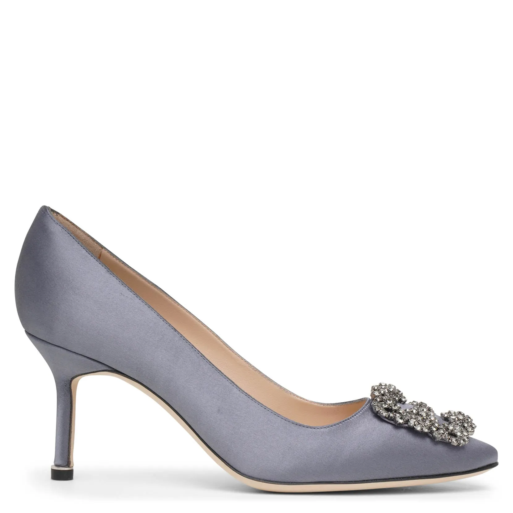 Hangisi 70 grey satin pumps