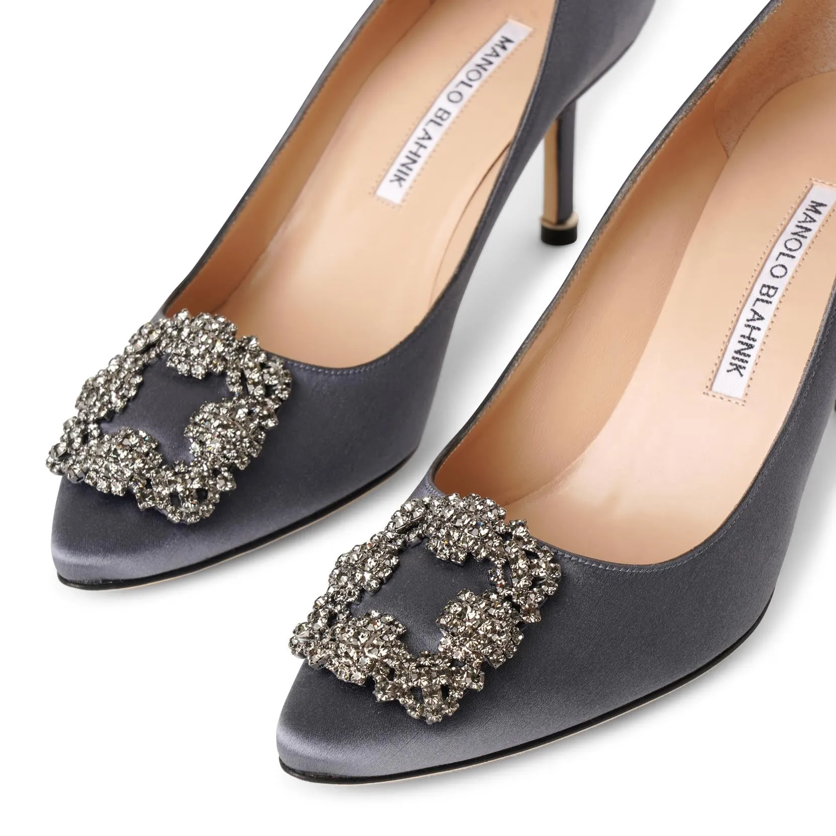 Hangisi 70 london grey satin pumps