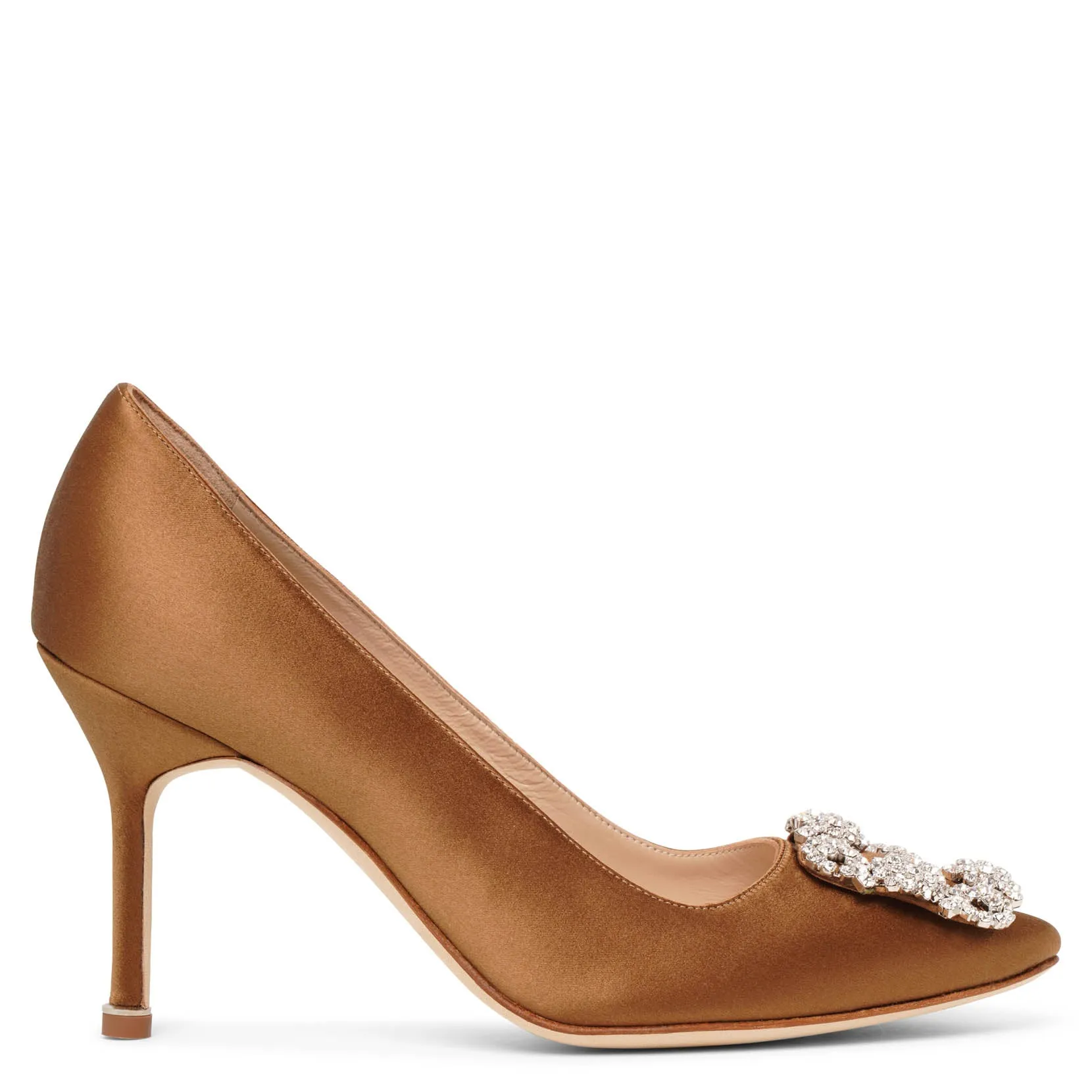 Hangisi 90 light brown satin pumps