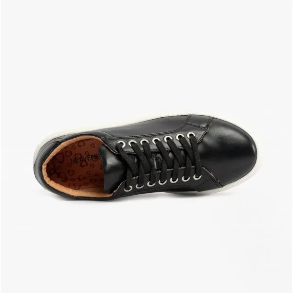 Heavenly Feet PARIS Womens Lace-Up Trainers Black