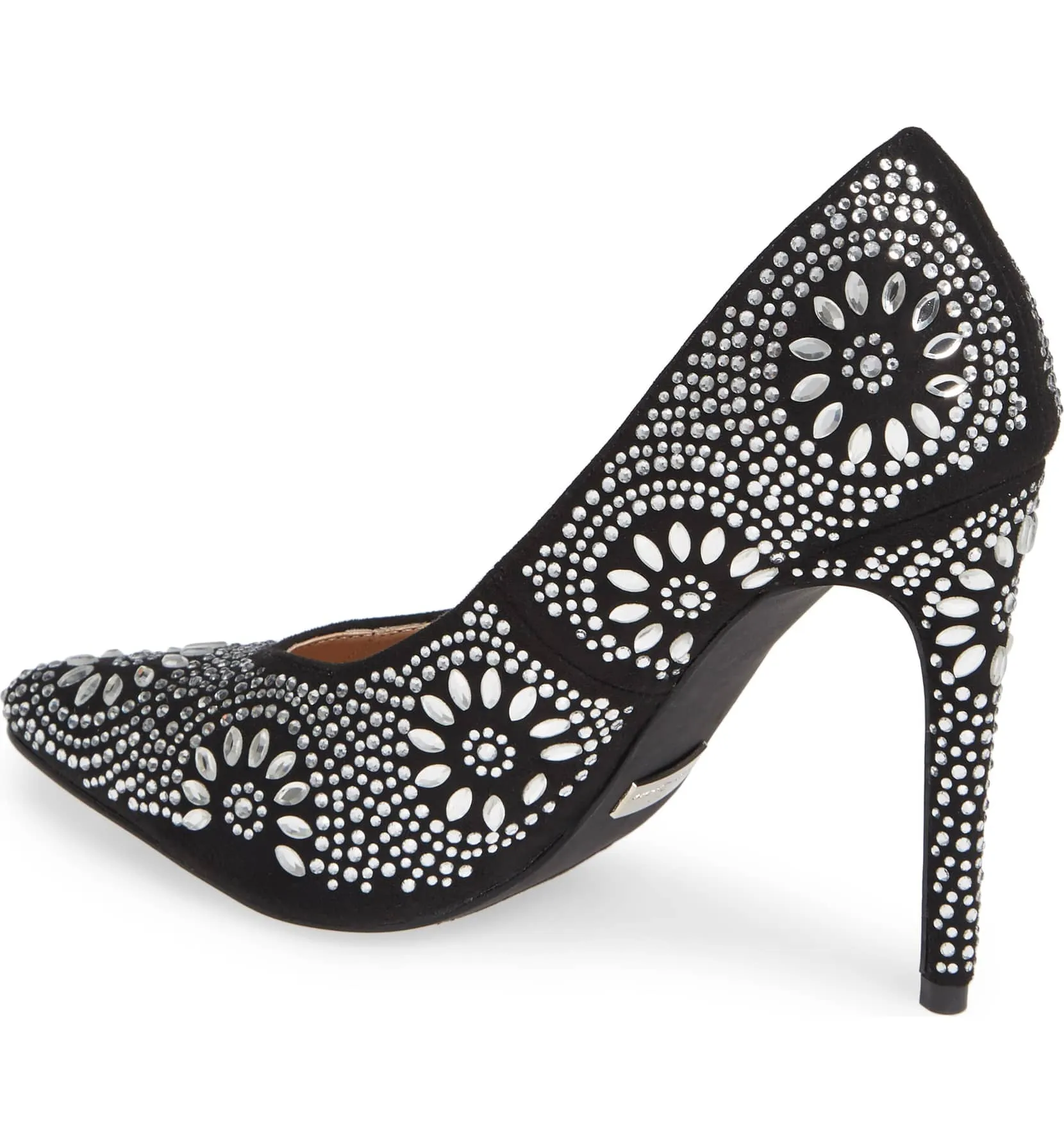 High Kelli Black Embellished Pointed Lauren Silver Curated selection Heel Pump Tested Rhinestone Lorraine