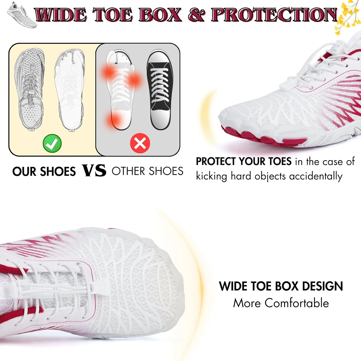 Hike Barefoot Shoes Women Men Minimalist Wide Toe Box Footwear Zero Drop Athletic Cross-Trainer Fashion Sneakers