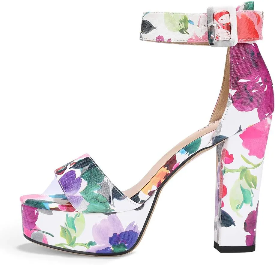 IDIFU Women's Ankle-Strap Heeled Sandal