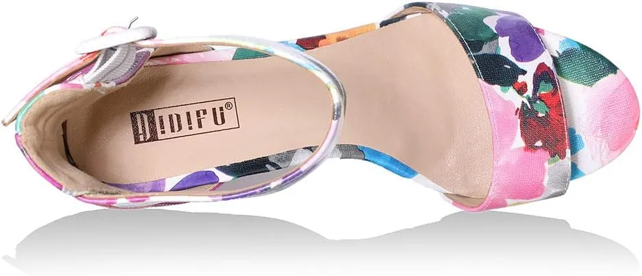 IDIFU Women's Ankle-Strap Heeled Sandal
