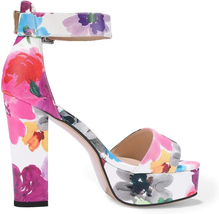 IDIFU Women's Ankle-Strap Heeled Sandal