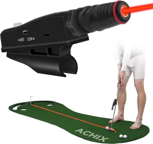 Indoor Golf Laser Putting Training Aid with Two Modes, Laser Putt Pro Putting Trainer for Alignment Tool, Precision Red Line Laser Putter Sight Pointer Golf Rangefinder, Best Golf Gift for Golfers