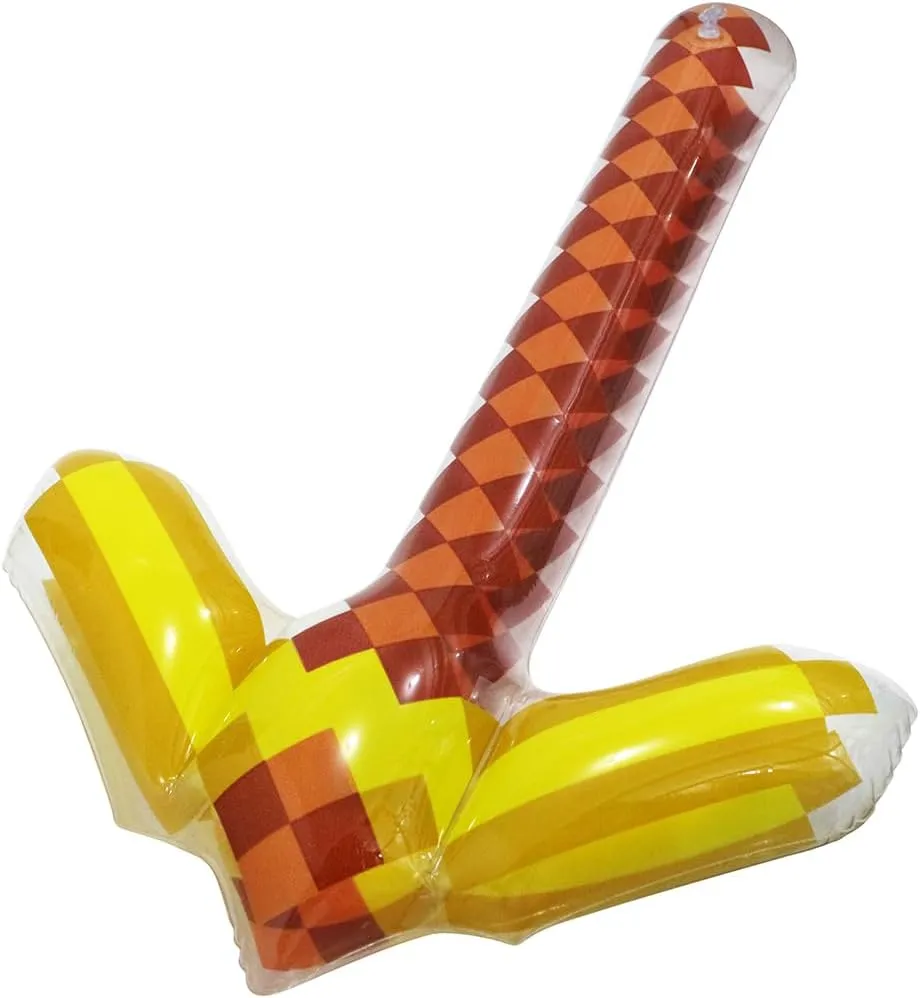 Inflatable Diamond Pick Axe Weapon Toys Fun Pixel Craft Mattock Hoe Shovel Hatchet, 6 Pack Blow Up Crafting Pickaxe Birthday Pirate Party Favors For Halloween Carnival Cosplay Pool Backyard Video Game