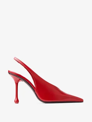 Isa 95 ruby red leather pumps