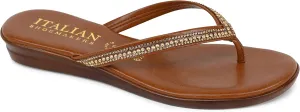 ITALIAN Shoemakers Minley Flipflops with Rhinestone Detail on Thong Sandals