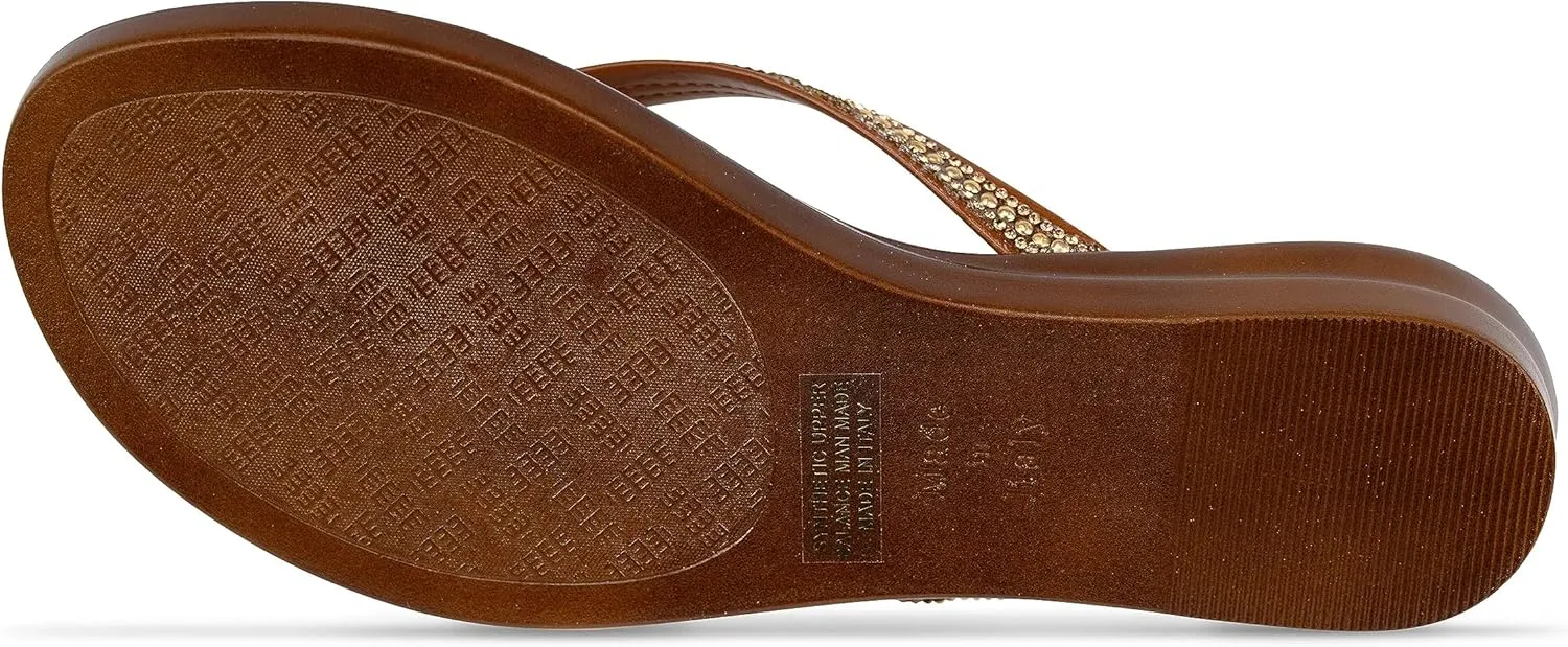 ITALIAN Shoemakers Minley Flipflops with Rhinestone Detail on Thong Sandals