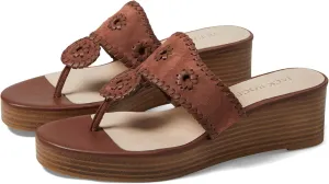 Jack Rogers Women's Jacks Mid Wedge-Suede/Stacked Sandal, Luggage, 11
