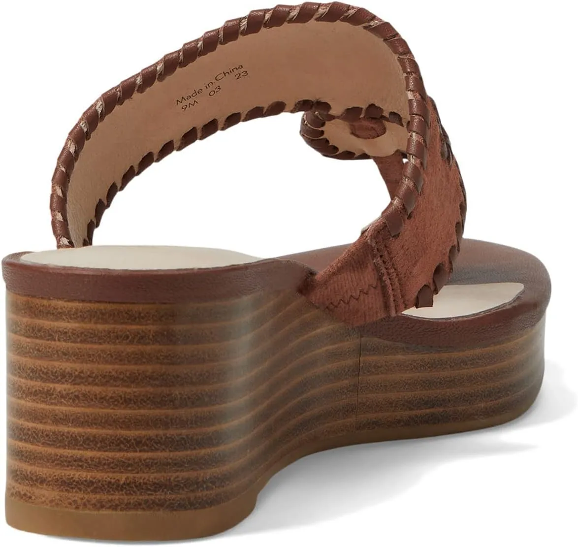 Jack Rogers Women's Jacks Mid Wedge-Suede/Stacked Sandal, Luggage, 11