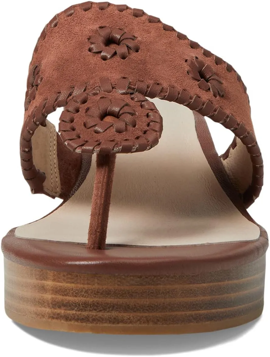 Jack Rogers Women's Jacks Mid Wedge-Suede/Stacked Sandal, Luggage, 11