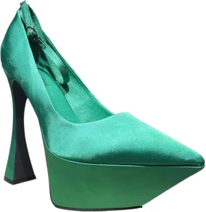Jeffrey Campbell Siouxsie Heels Green Satin