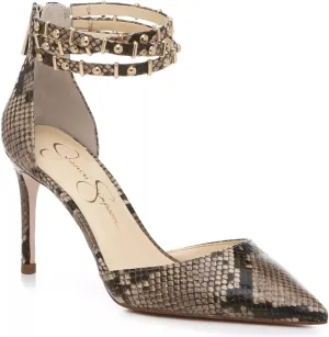 Jessica Simpson Women's Stanika Pump, Natural Taupe/Black Snake Print, 8.5 M US