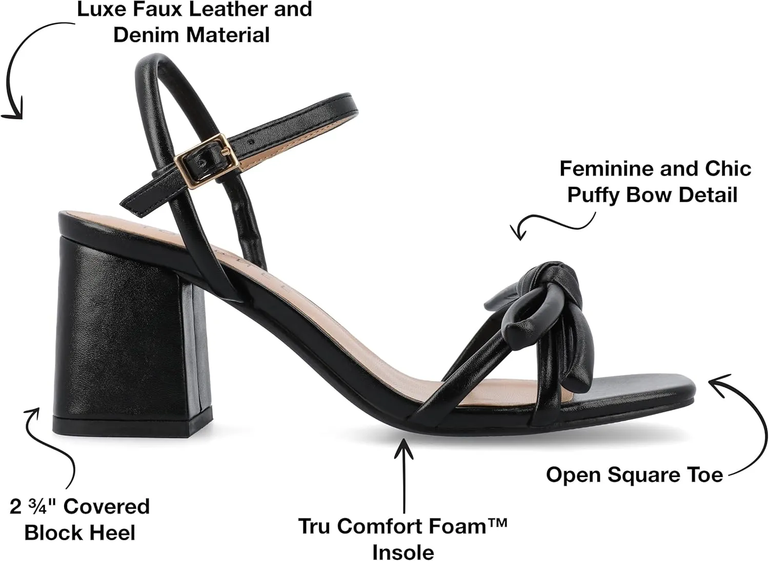 Journee Collection Womens Meryl Bow Block Heel