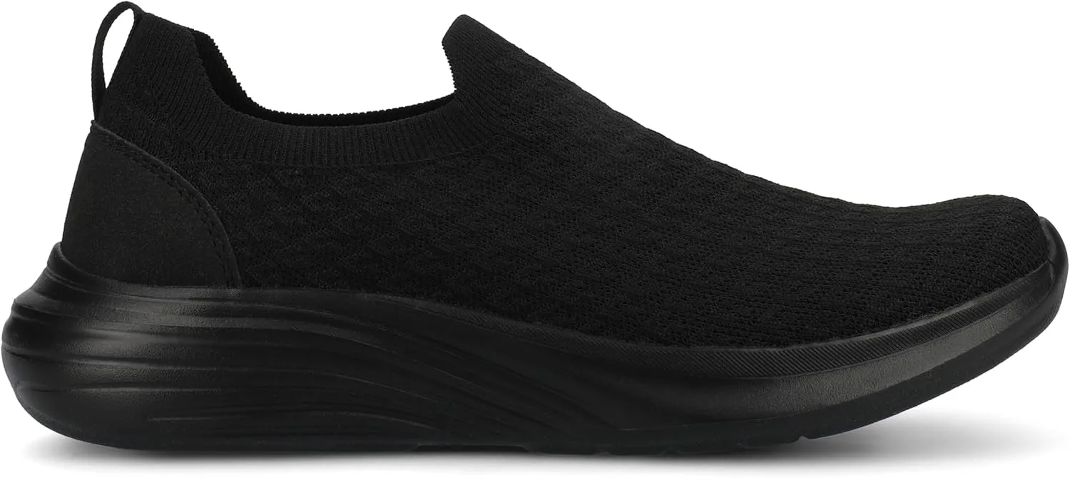Journee Womens cushioned footbeds Linnea slip-on sneaker textile uppers round-toe