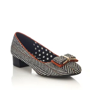 June Tweed Fabric Low Heel Pumps by Ruby Shoo