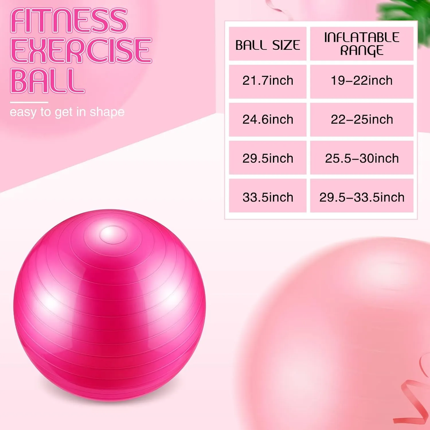 Junkin 6 Pcs Exercise Yoga Ball Bulk for Yoga Chairs Heavy Duty for Balance Include Pump for Stretching Physical Posture Improves Balance