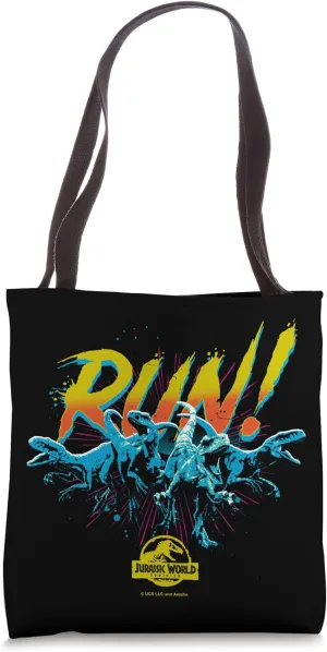 Jurassic World: Dominion Raptors Pack Neon Run! Tote Bag