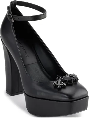 KARL LAGERFELD womens Varun Platform Ankle Pump