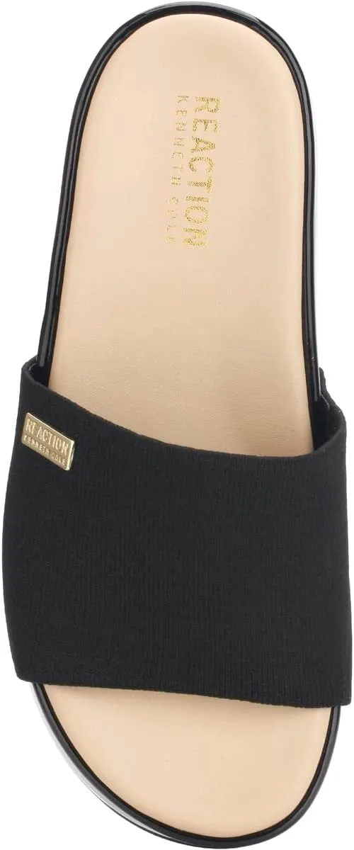 Kenneth Cole Women's Maila Stretch Logo Slide Sandal Wedge