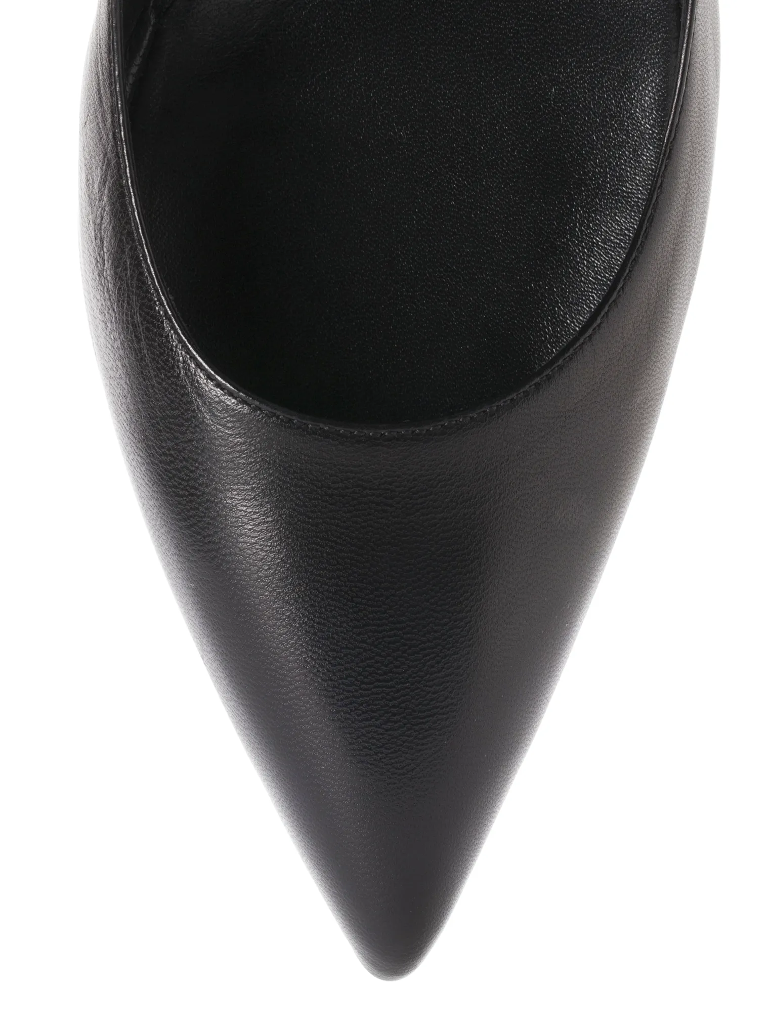 Leather Low-Heel Pump - Black