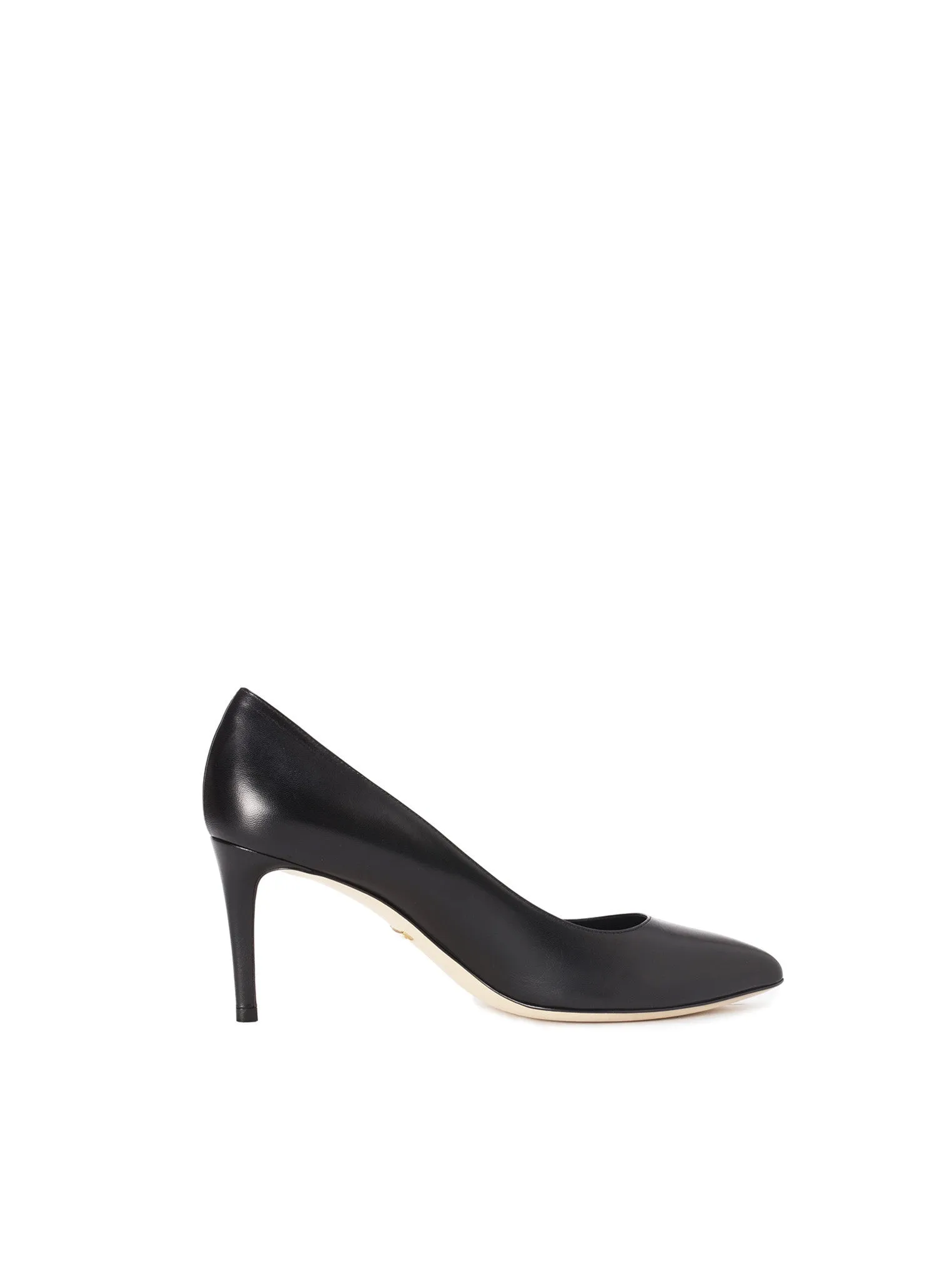 Leather Low-Heel Pump - Black