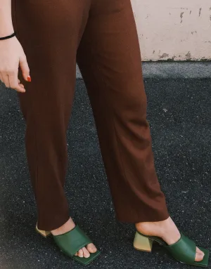 leather sandals - brushed - evergreen
