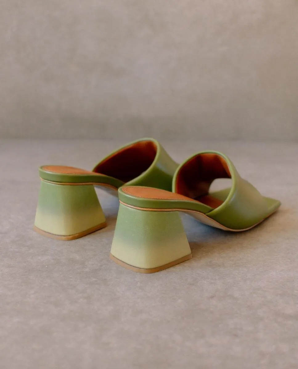 leather sandals - brushed - evergreen